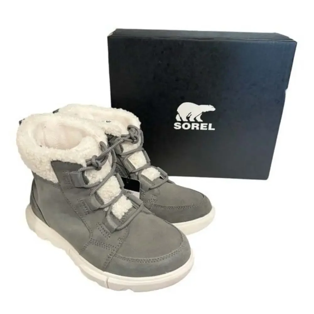 Sorel Quarry Sea Salt Women's Waterproof Insulated Winter Boots Grey Size 6